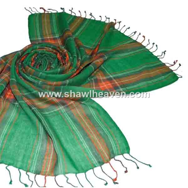 Jade green and orange classic tartan scarves online, source now from tri star overseas